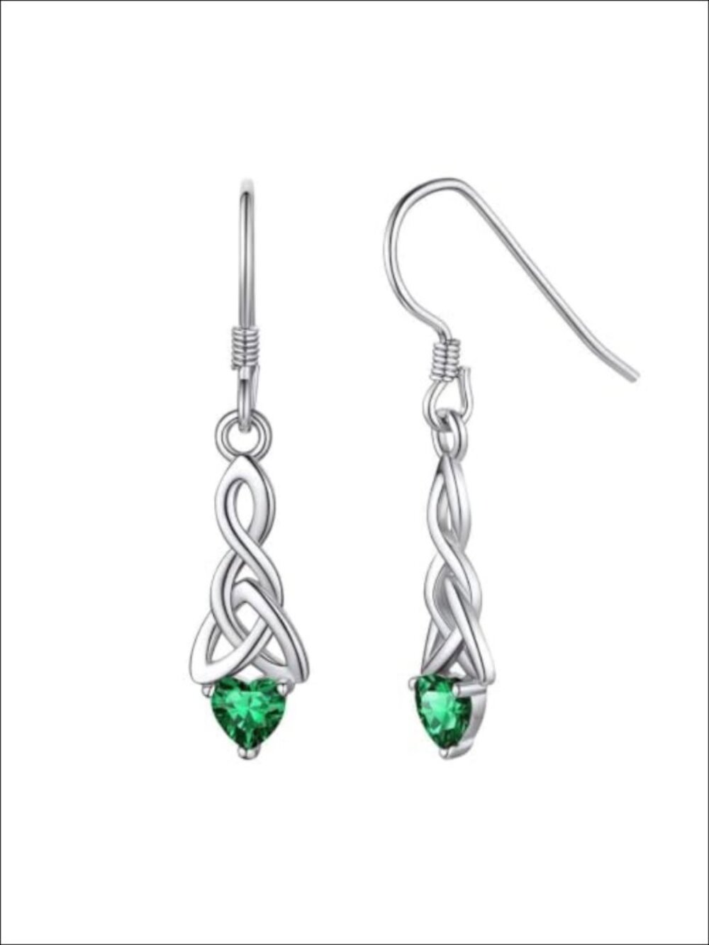 925 Sterling Silver Celtic Knot Dangle Drop Earrings Birthstone Gift Box